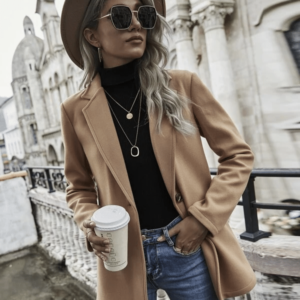 BLAZER LONGO COR BEGE